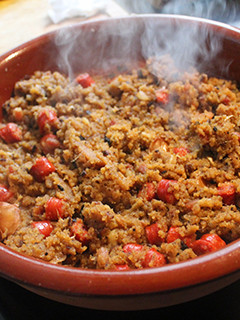 Una foto de Migas con chistorra y tocino