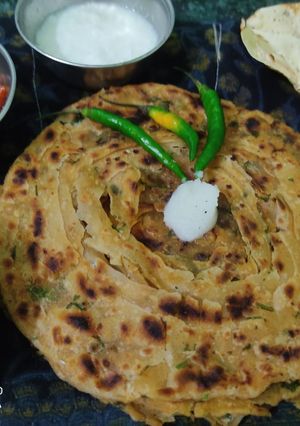 A picture of Yummy and Spicy Dhaniya Paratha(Satpuda paratha).