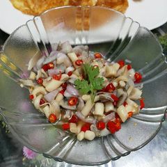 A picture of Thai Style Savory Fish Sauce with Oyster Mushrooms.