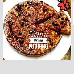 A picture of Zebra bread pudding.