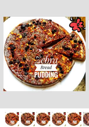 A picture of Zebra bread pudding.