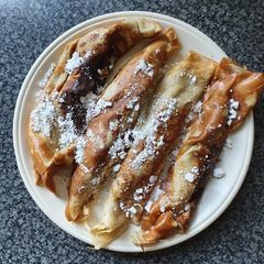A picture of Thin (Crepe) Banana Flavoured Pancakes.