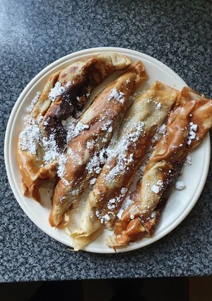 A picture of Thin (Crepe) Banana Flavoured Pancakes.