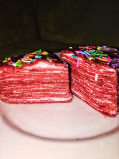 Foto resep Red Velvet Mille Crepes Cake