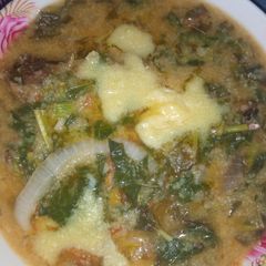 A picture of Fonio (acha) soup.