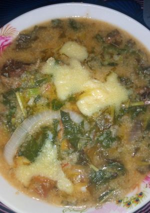 A picture of Fonio (acha) soup.