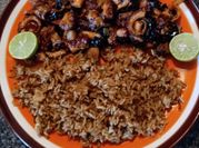 Una foto de pulpo cocidos