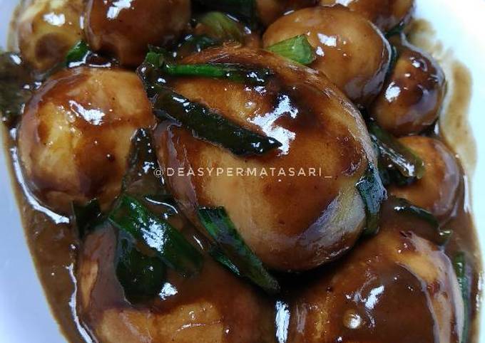 Resep: Telur bumbu petis Sederhana Dan Enak