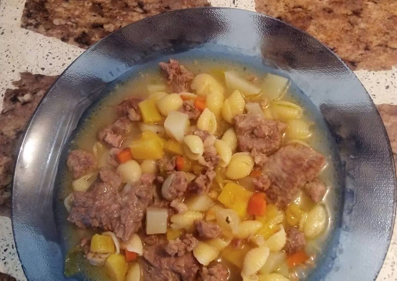 Guiso rápido de carne y chorizo