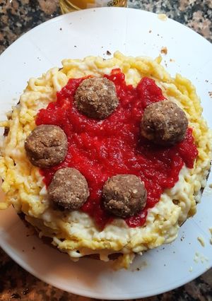 Una foto de Torta que parece fideos! Sin tacc
