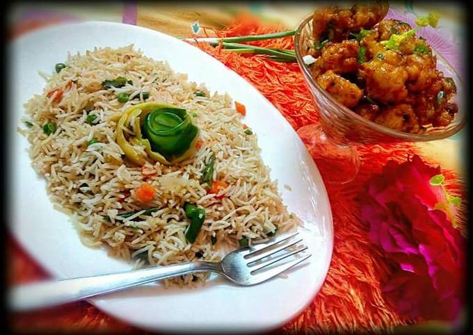 Gobhi Manchurian with Veg Fried Rice