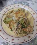 Pollito en crema