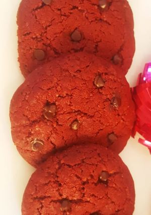 A picture of Red velvet cookies using beetroot.