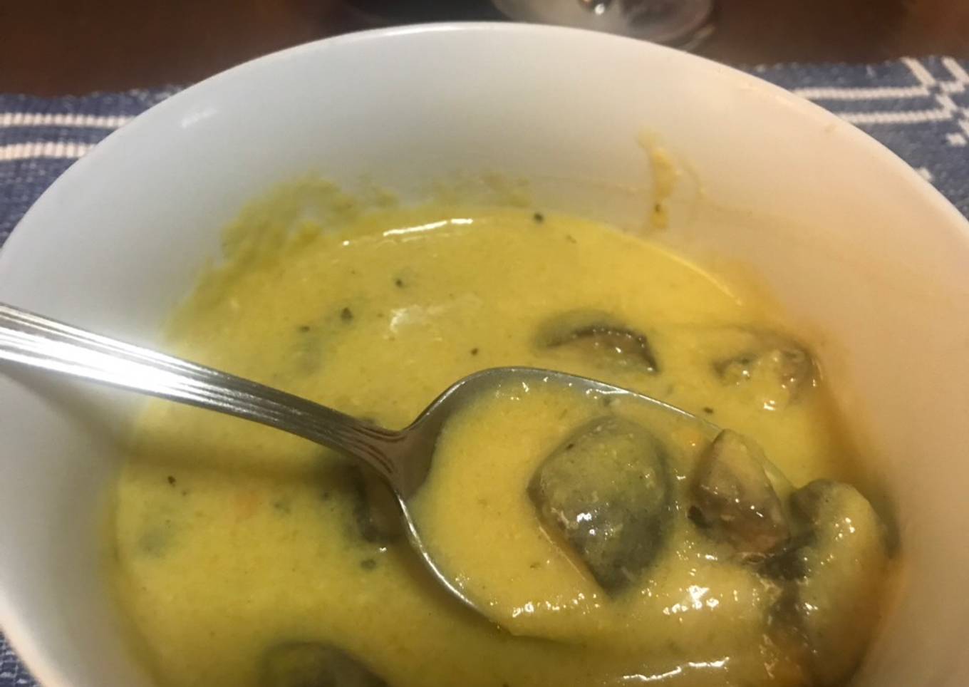 Butternut pumpkin mushroom cream soup