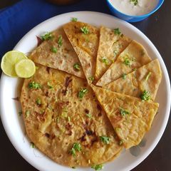 A picture of Aloo Paratha/ Potato Paratha.