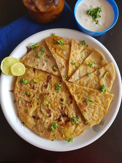 A picture of Aloo Paratha/ Potato Paratha.