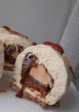 Une photo de Entremet vanille-pécan