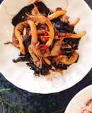 Nấm bào ngư, nấm mèo kho sả ớt