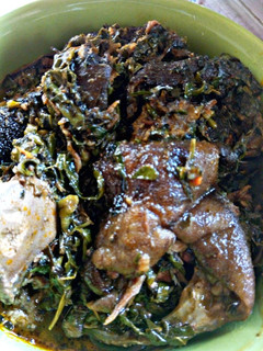 A picture of Afang soup.