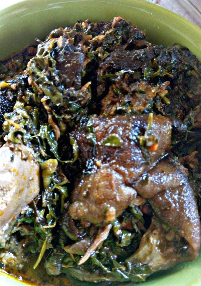 A picture of Afang soup.