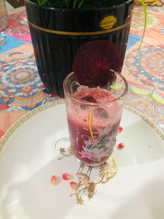 A picture of Healthy pomegranate and beetroot juice.