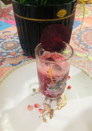 A picture of Healthy pomegranate and beetroot juice.