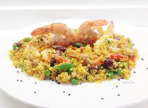 Foto di Quinoa allo zafferano con mazzancolle allo zenzero