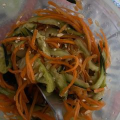 A picture of Veggie Salad- Carrot and Cucumber.