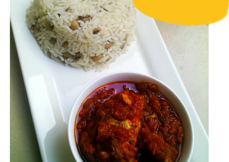Sunday Fresh Rice and beans with chicken stew