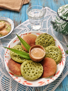 Foto resep Serabi Pandan Kuah Kinca