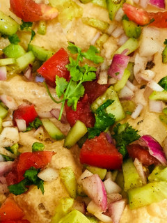 A picture of Papad salad.