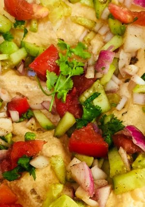 A picture of Papad salad.