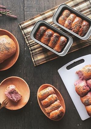 Foto resep Sweet purple potato soft bread 🍠🍠🍠 (roti manis ubi ungu super lembut)