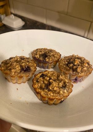 A picture of Blueberry Banana Oat Muffins.
