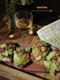 Crostini courgette et bacon sur lit de feta