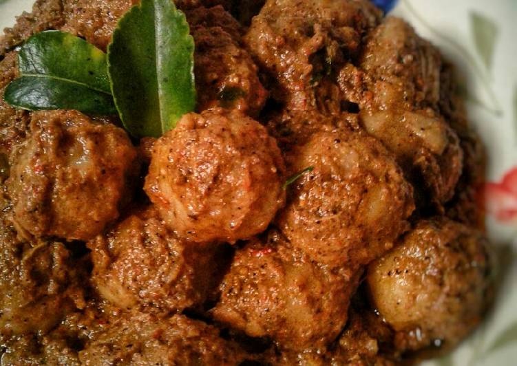 Cara buat Kalio bakso ikan patin yang lezat Untuk Jualan