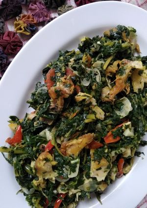 Foto resep Tumis daun pepaya ayam suir