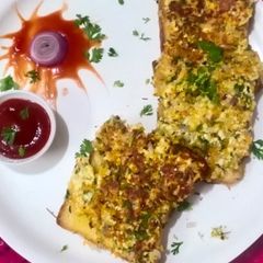 A picture of Paneer semolina open toast.