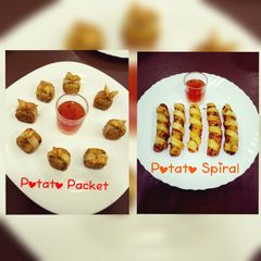 A picture of Potato packets & Potato Spiral.