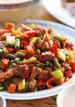 豆角粒炒肉丁雜碎 的食譜成品照片