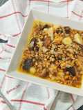 Lentejas con verduras y castañas