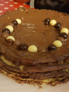 Una foto de Tarta de crepes y Nutella