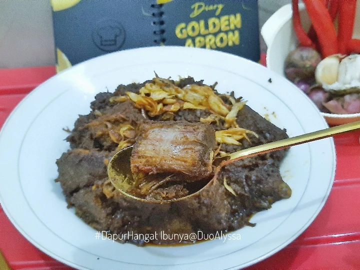 Langkah Mudah untuk Membuat Resep PGBA14 Rendang Daging melewati proses bakar/panggang yang Lezat Anti Ribet, Uenak Banget