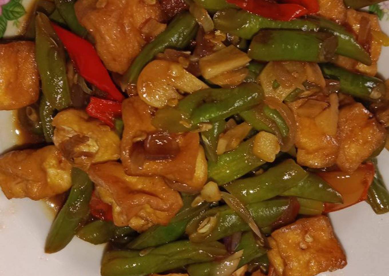 Tumis tahu buncis saus tiram