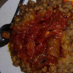 A picture of Beans and palm oil stew.