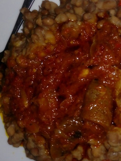 A picture of Beans and palm oil stew.