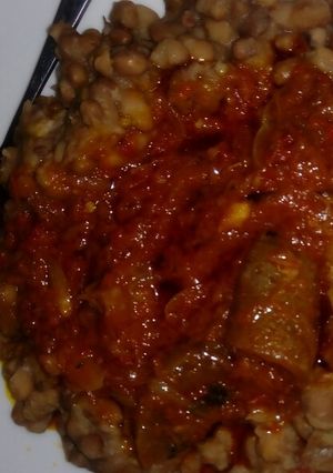 A picture of Beans and palm oil stew.