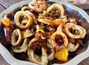 Une photo de Lamelles d'encornets à l'air fryer