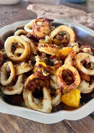 Une photo de Lamelles d'encornets à l'air fryer