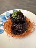 Braised Beef Short Ribs with Shiraz & Crispy Egg Noodle Nest